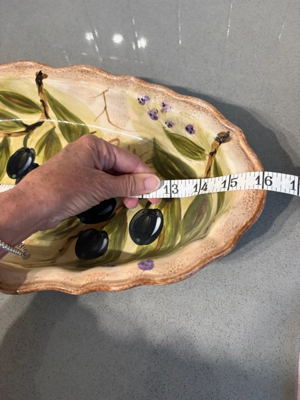 9 piece olive themed bread platter & dipping plates - Tabletops Unlimited